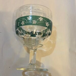Elegant Green and Clear Glass Goblet